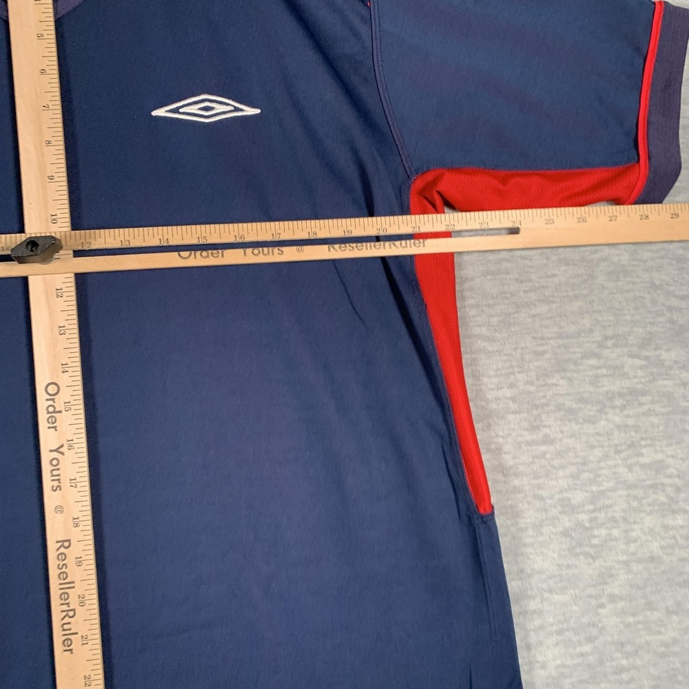 Vintage England National Team Soccer Jersey Mens Large Navy Red Umbro Reversible - Picture 8 of 15